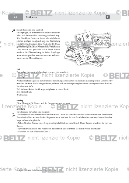 Ressourcenaktivierung: Postkarte
