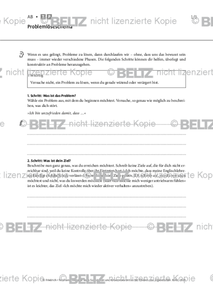 Suizidalität bei Kindern und Jugendlichen: Problemlöseschema