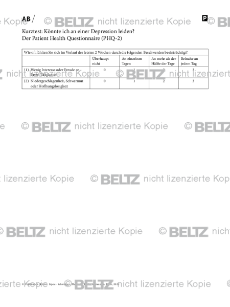 Kurztest: Könnte ich an einer Depression leiden? Der Patient Health Questionnaire (PHQ-2)