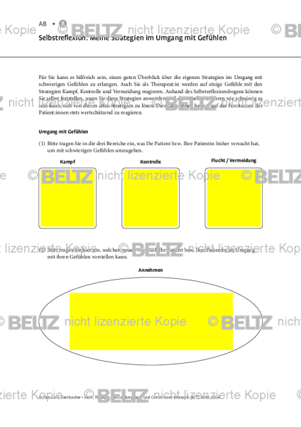 ACT: Selbstreflexion: Meine Strategien im Umgang mit Gefühlen