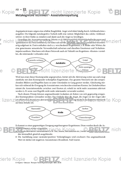 Angststörungen: Metakognitive Techniken – Assoziationsspaltung