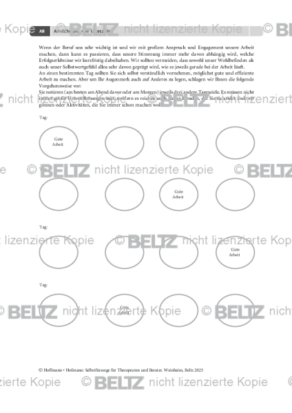 Selbstfürsorge: Anreicherung von Tageszielen