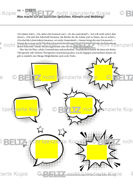 Chronische Erkrankungen: Was mache ich bei dummen Sprüchen, Hänseln und Mobbing?