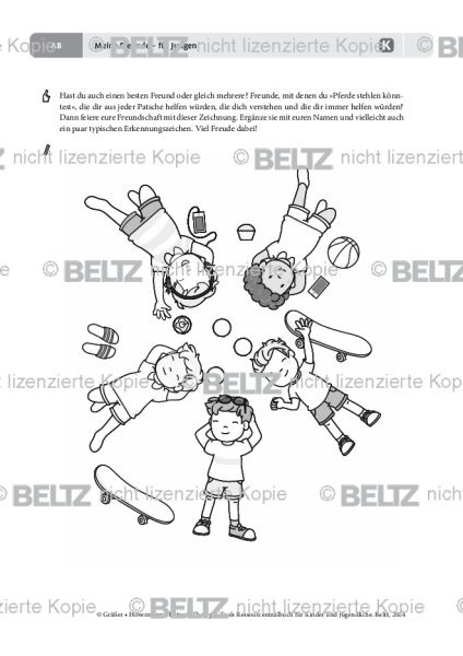Ressourcenmalbuch: Meine Freunde – für Jungen
