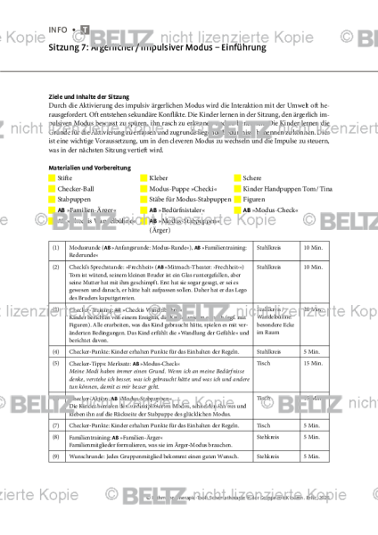 Schematherapie in Gruppe: Sitzung 7: Ärgerlicher / Impulsiver Modus – Einführung