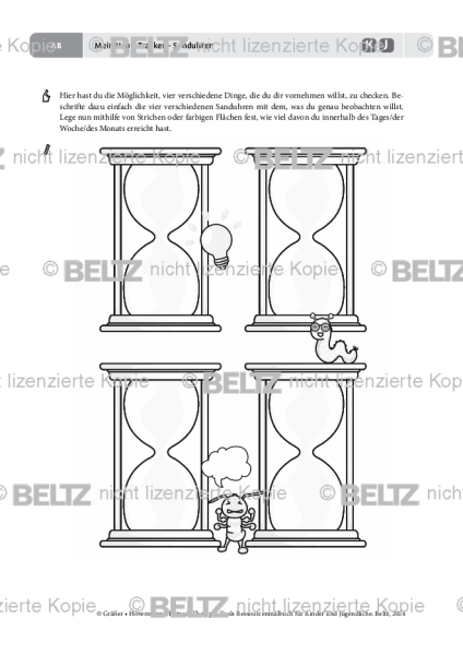 Ressourcenmalbuch: Mein Habit Tracker – Sanduhren