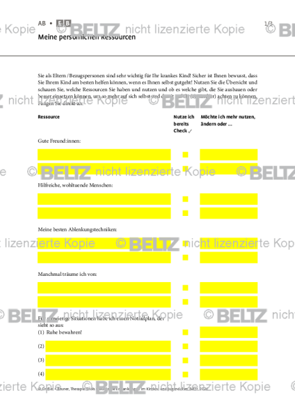 Chronische Erkrankungen: Meine persönlichen Ressourcen