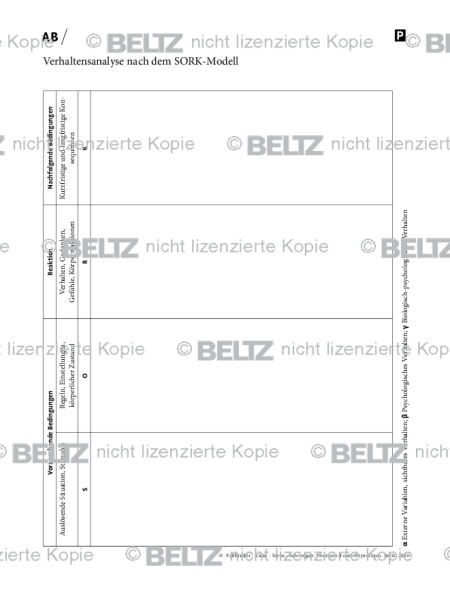 Depression: Verhaltensanalyse nach dem SORK-Modell