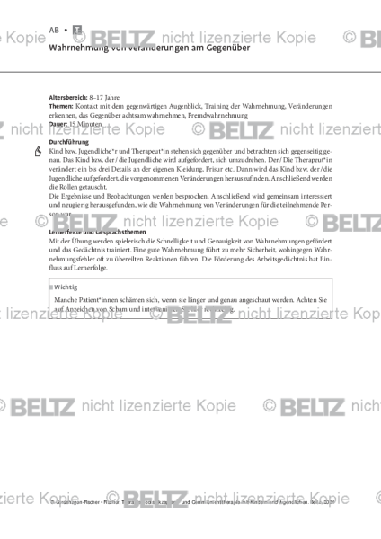 ACT mit Kindern und Jugendlichen: Wahrnehmung von Veränderungen am Gegenüber