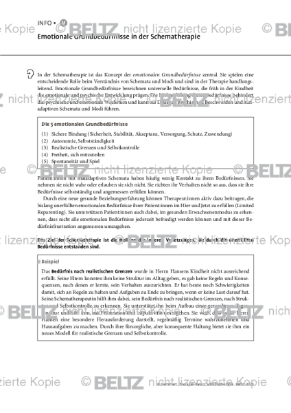 Schematherapie: Emotionale Grundbedürfnisse in der Schematherapie