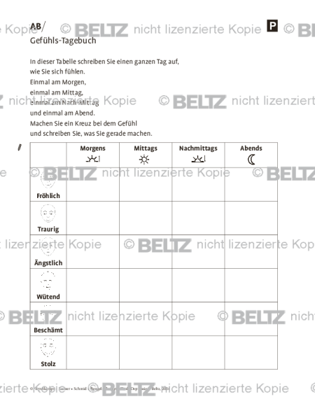 Depression und geistige Behinderung: Gefühlstagebuch