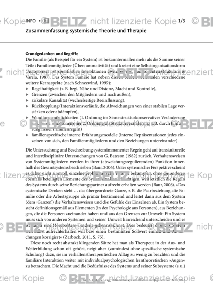 Schematherapie Kinder: Zusammenfassung systemische Theorie und Therapie