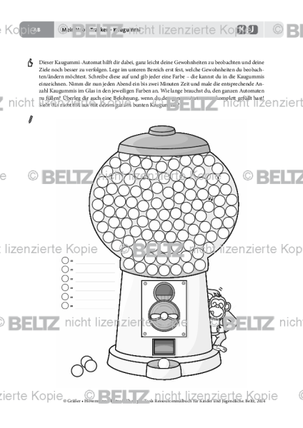 Ressourcenmalbuch: Mein Habit Tracker – Kaugummi