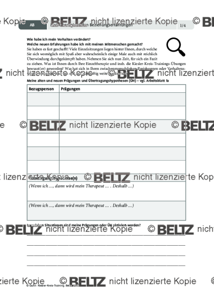 Kiesler-Kreis-Training (Einzelsetting): Meine korrigierenden Beziehungserfahrungen