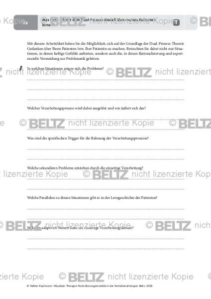 Störungsmodelle: Was kann ich mit dem Dual-Prozess-Modell über meinen Patienten lernen?