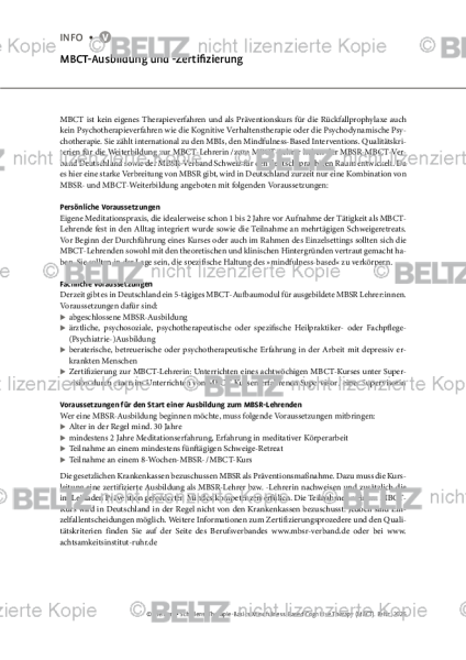 MBCT: MBCT-Ausbildung und -Zertifizierung