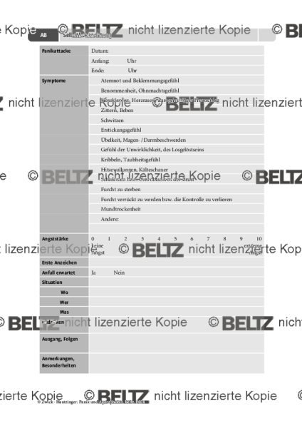 Panik und Agoraphobie: Selbstbeobachtung