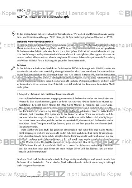 Schematherapie: ACT-Techniken in der Schematherapie
