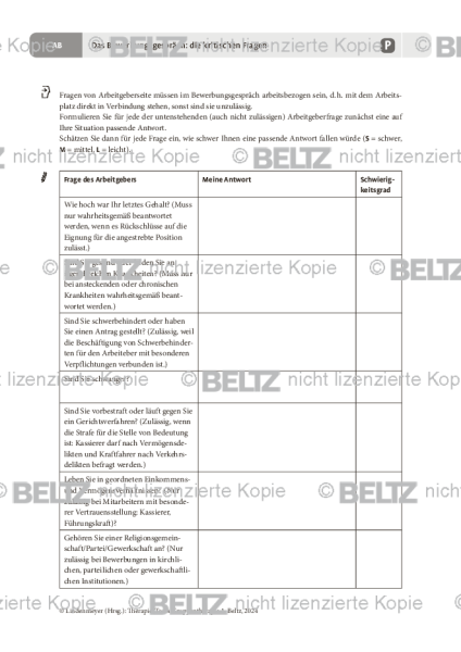 Gruppentherapie: Das Bewerbungsgespräch – die kritischen Fragen