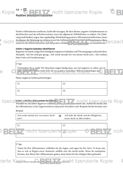Pornografienutzungsstörung: Positive Selbstaffirmationen