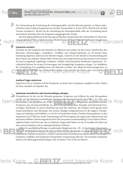 PTBS: Erarbeitung des Störungsmodells und Psychoedukation