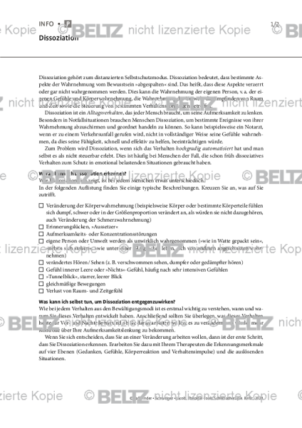 Schematherapie: Dissoziation