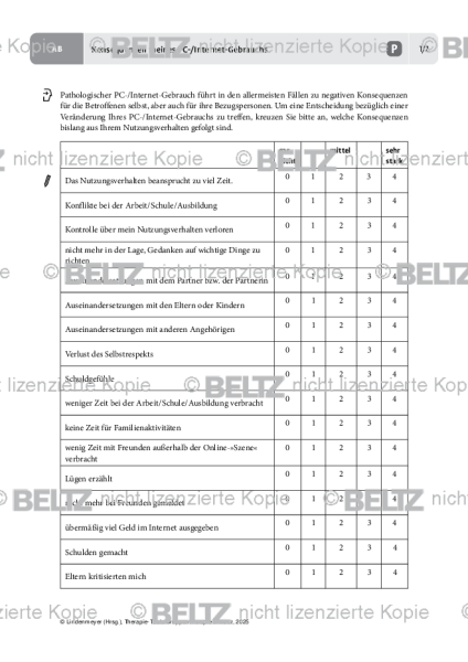 Gruppentherapie: Konsequenzen meines PC-/Internet-Gebrauchs
