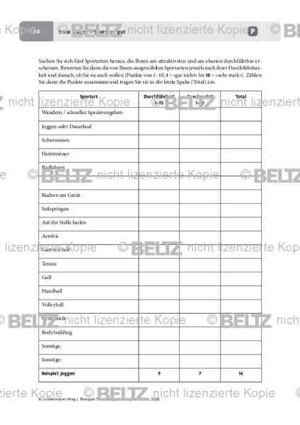 Gruppentherapie: Erste Etappe – Sport tut gut