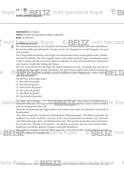 ACT mit Kindern und Jugendlichen: Achtsamkeitsdyade