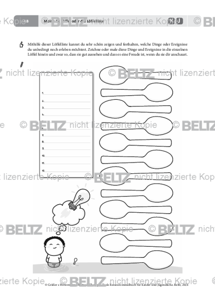 Ressourcenmalbuch: Meine 12 Löffel oder die Löffelliste