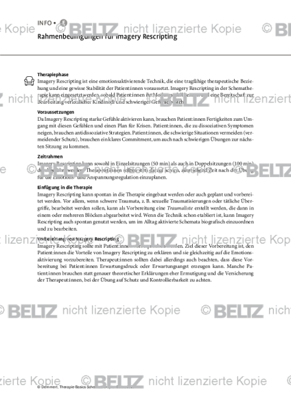 Schematherapie: Rahmenbedingungen für Imagery Rescripting