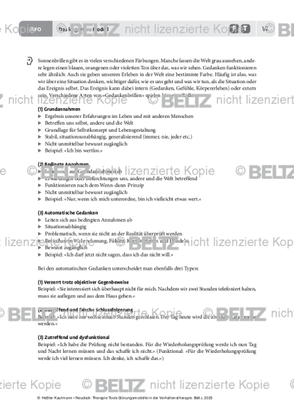 Störungsmodelle: Das kognitive Modell