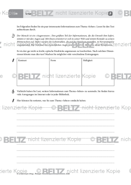 Gruppentherapie: Sehen