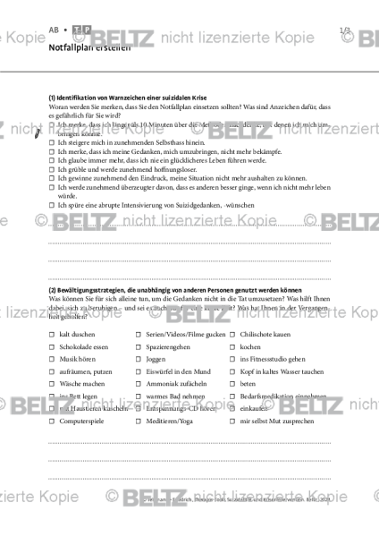 Suizidalität: Notfallplan erstellen