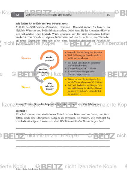Kiesler-Kreis-Training: Verbale Kommunikation: Das SEW-Schema