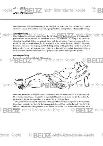 Körperorientierte Interventionen: Angelehntes Sitzen