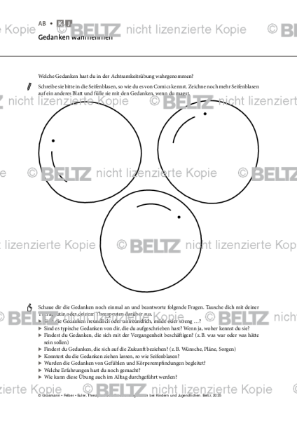 Emotionsregulation (K/J): Gedanken wahrnehmen (Kinder, Jugendliche)