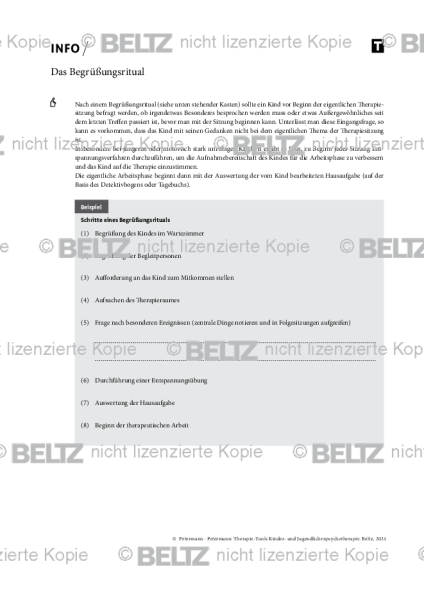 Kinder- und Jugendlichenpsychotherapie: Das Begrüßungsritual