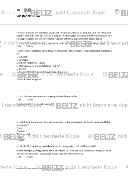 Pornografienutzungsstörung: Substanzkonsum