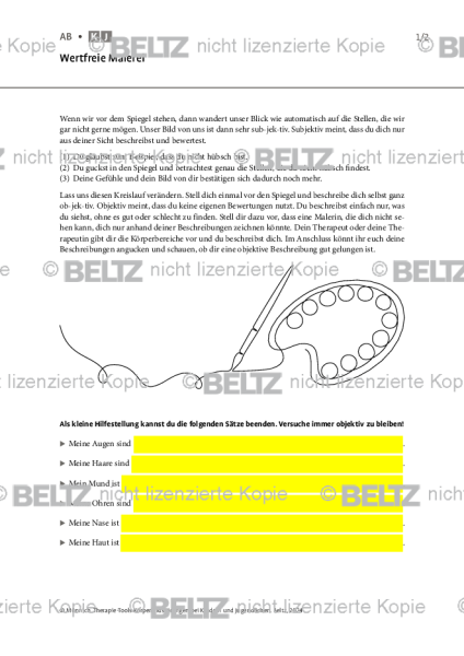 Körperbildstörungen bei Kindern und Jugendlichen: Wertfreie Malerei