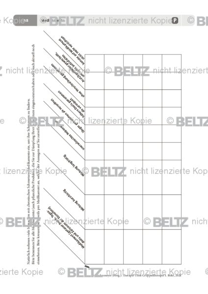 Gruppentherapie: Medikamente zur Schmerzbewältigung