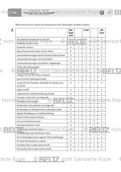 Gruppentherapie: Konsequenzen des Glücksspiels