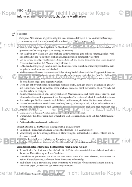 Psychosen: Informationen über antipsychotische Medikation