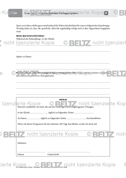 Gruppentherapie: Erste Etappe – mein persönliches Trainingsprogramm