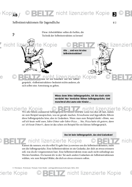 Kinder- und Jugendlichenpsychotherapie: Selbstinstruktionen für Jugendliche