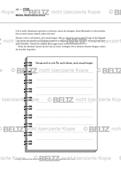 Selektiver Mutismus: Meine Motivationsliste