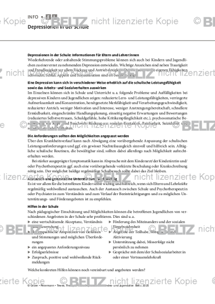 Depression: Depressionen in der Schule
