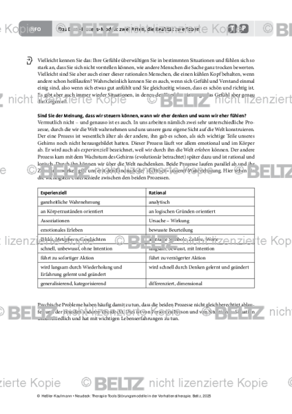 Störungsmodelle: Das Dual-Prozess-Modell: zwei Arten, die Realität zu erleben