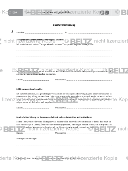 Aggression: Zusatzvereinbarung Kinder und Jugendliche