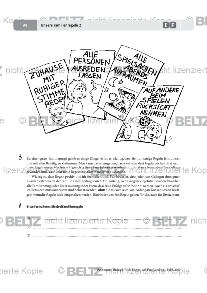 Familienarbeit: Unsere Familienregeln 2